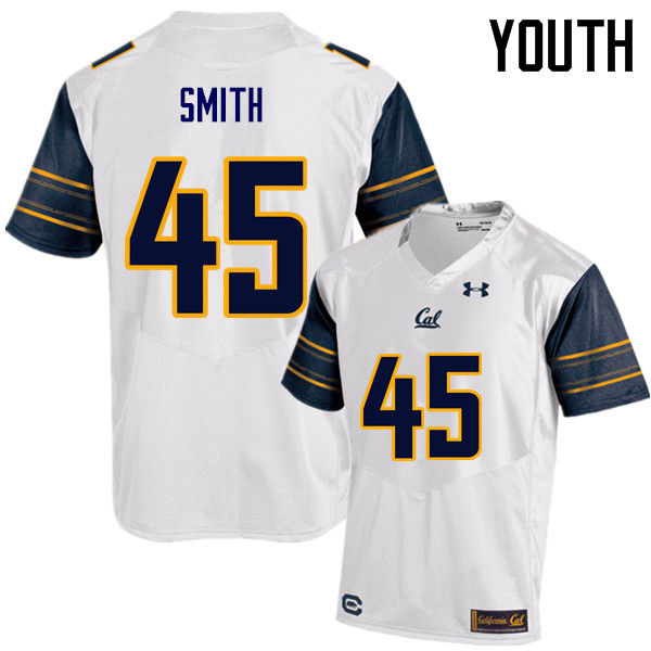 Youth #45 Branden Smith Cal Bears (California Golden Bears College) Football Jerseys Sale-White - Click Image to Close